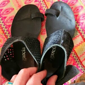 Pedro Garcia suade sandals navy blue